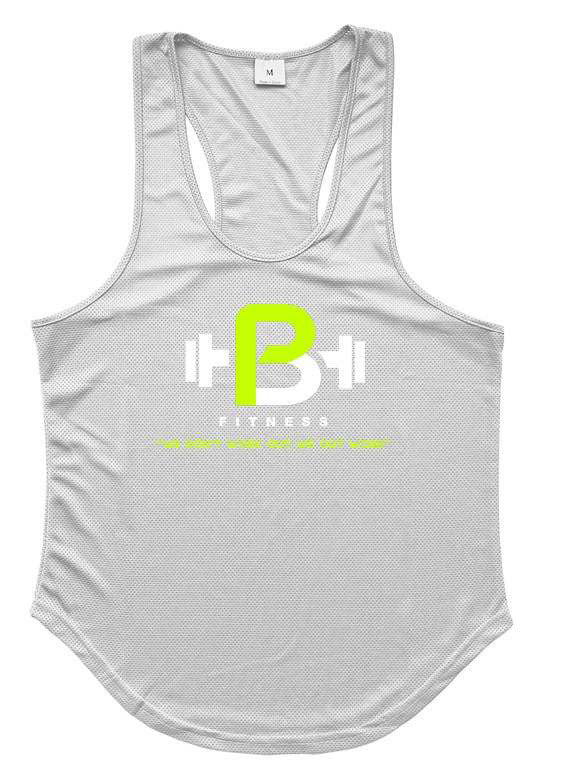 Men's White Dry Fit Tank - Top