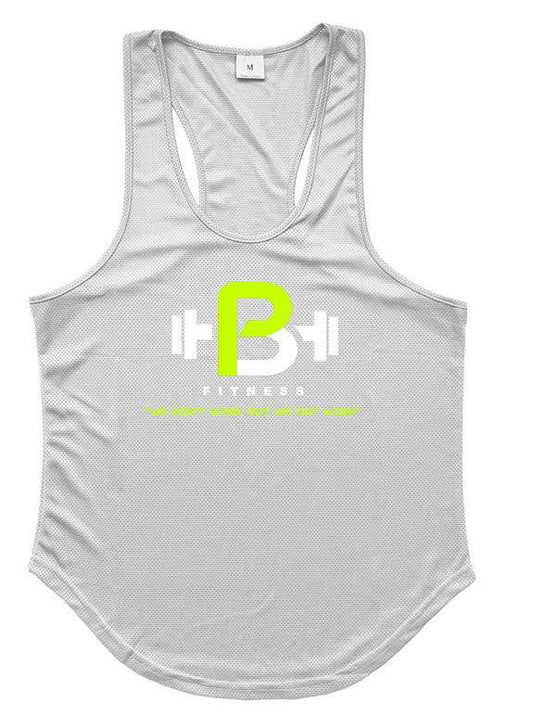 Men's White Dry Fit Tank - Top